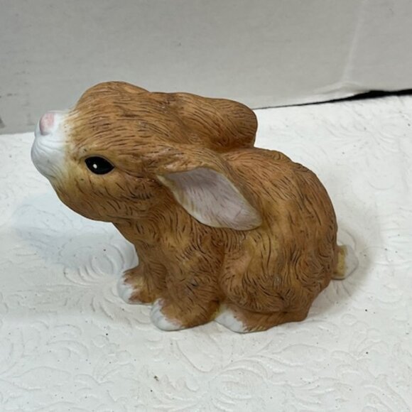 Bunny Rabbit Porcelain Sculpture Snuggle Babies 1988 River Shore 4.5"x3.5" - Picture 7 of 12